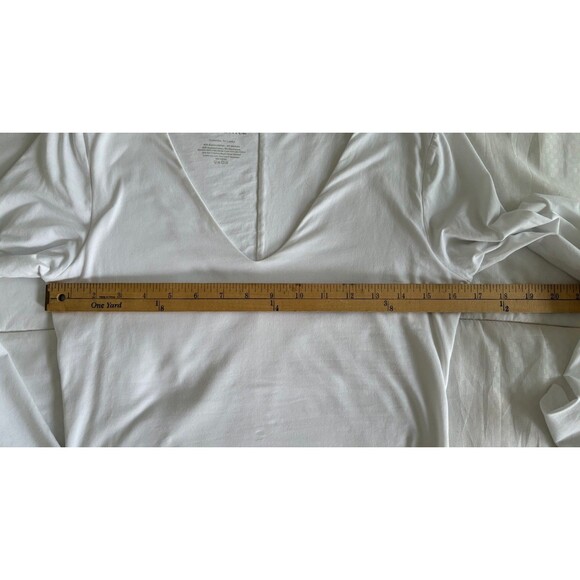 Everlane Supima Cotton V Neck Bodysuit Women's Sz Large Long Sleeve Snap Crotch - Picture 9 of 11